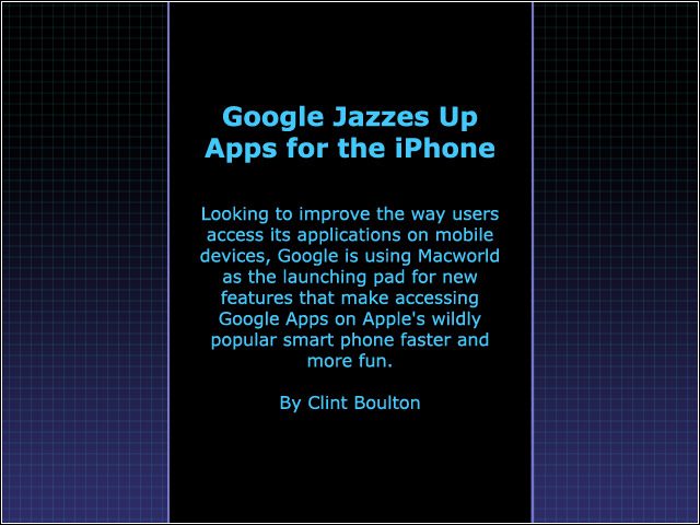 Google Jazzes Up Apps for the iPhone