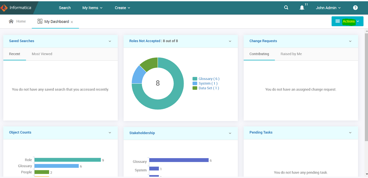 Informatica Axon - data governance dashboard