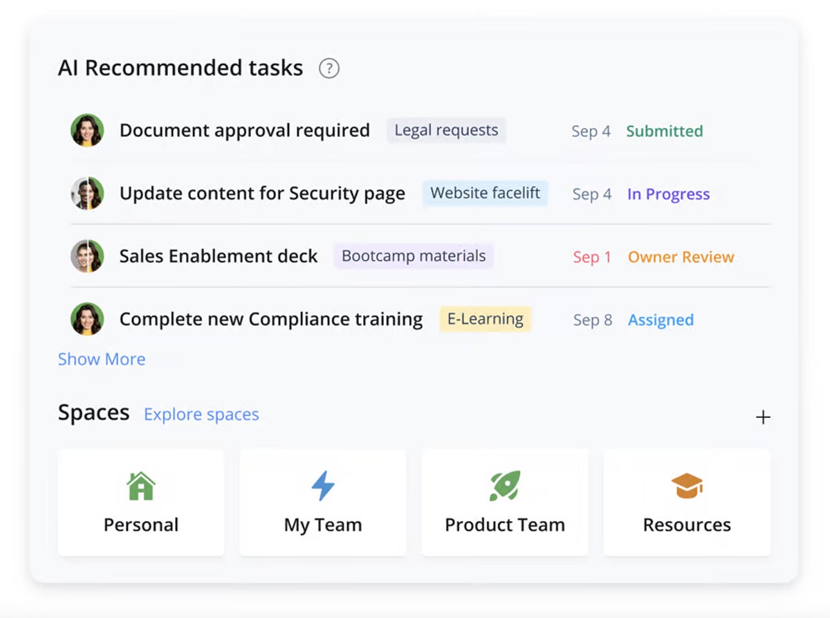 On project management platforms like Wrike, generative AI has recently been incorporated to support task management and make smart task recommendations.