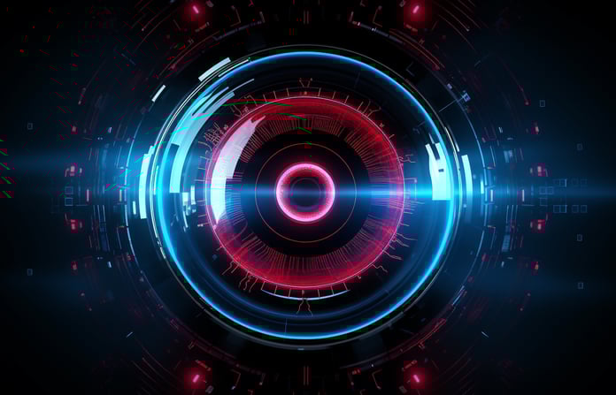 12 Best AI Detectors for 2024 Futuristic eye scan.