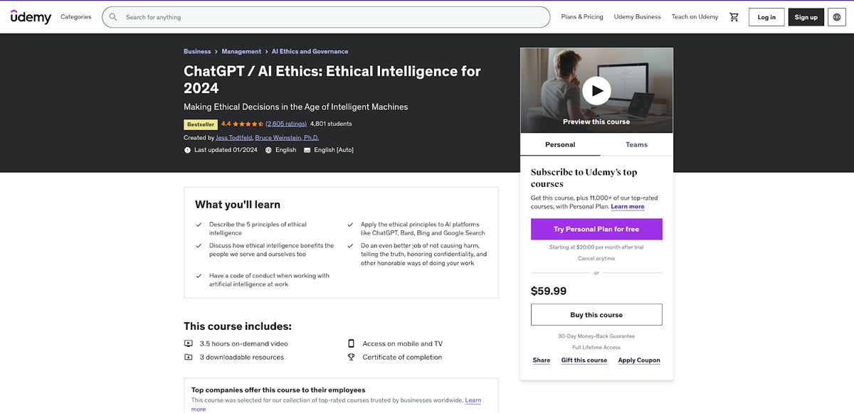 ChatGPT / AI Ethics: Ethical Intelligence in an AI World