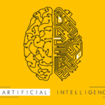 Electronic chip in form of human brain in electronic cyberspace.