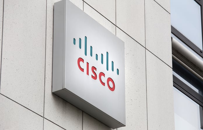 Cisco Report Shows Europeans Are Headed Back To The Office But Hybrid Workspaces Need Modernization Cisco sign on a building in Bonn, Germany.