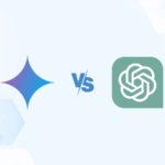 Versus graphic featuring the logos of Google Gemini and OpenAI ChatGPT.