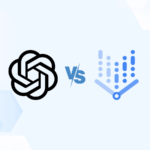 Versus graphic featuring logos of OpenAI and Vertex AI.