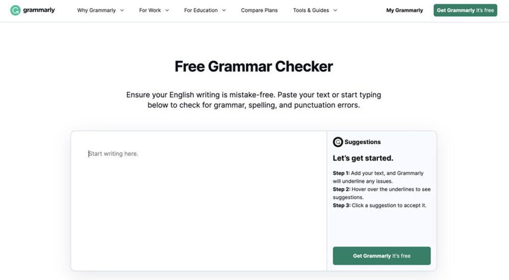 Grammarly grammar checker.