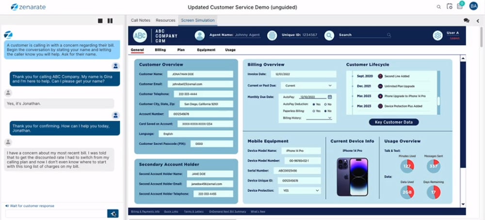 Zenarate’s AI Coach platform screenshot.
