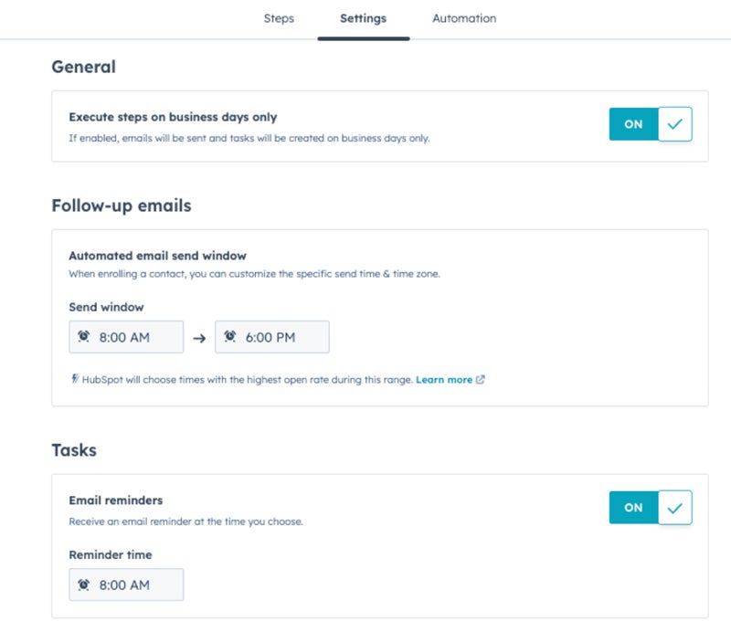 HubSpot sales sequences.