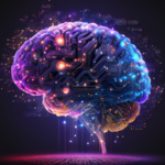 An AI-generated image of a cybernetic brain.