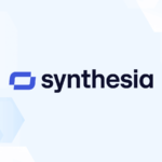 Review graphic featuring the logo of Synthesia.