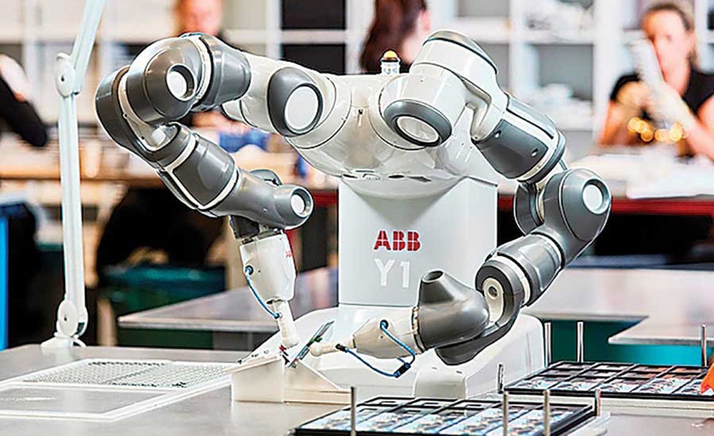 ABB’s dual-arm IRB 14000 YuMi cobot.