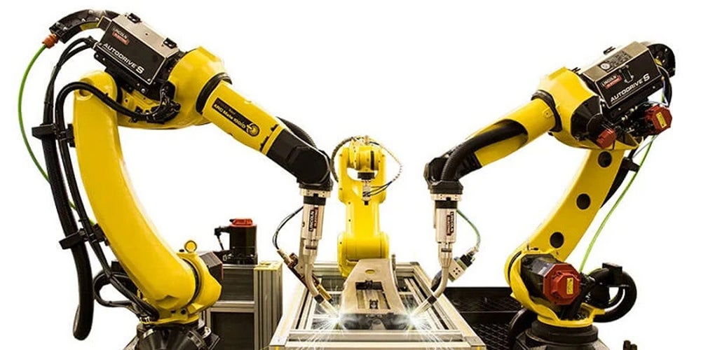 FANUC welding robots.