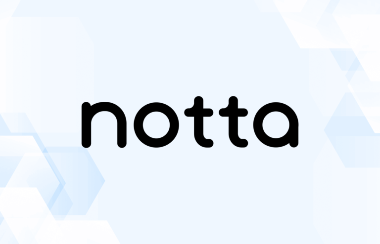 Review graphic featuring the logo of Notta.