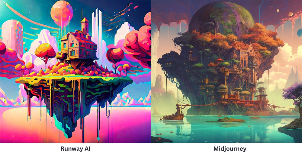 Image quality comparison of Runway and Midjourney.
