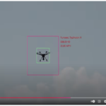 Targeting camera locked on a flying drone.