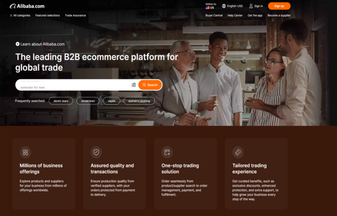 Alibaba homepage.