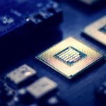 Close up of a computer processor.