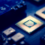 Microchips on closeup view.