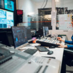 AnAV professional works in a studio
