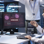 IT professional working on a station that's been hacked.