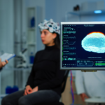 Neurologist scanning a patients brain.