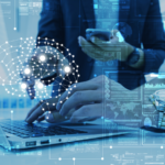 Abstract concept of AI and AI development.