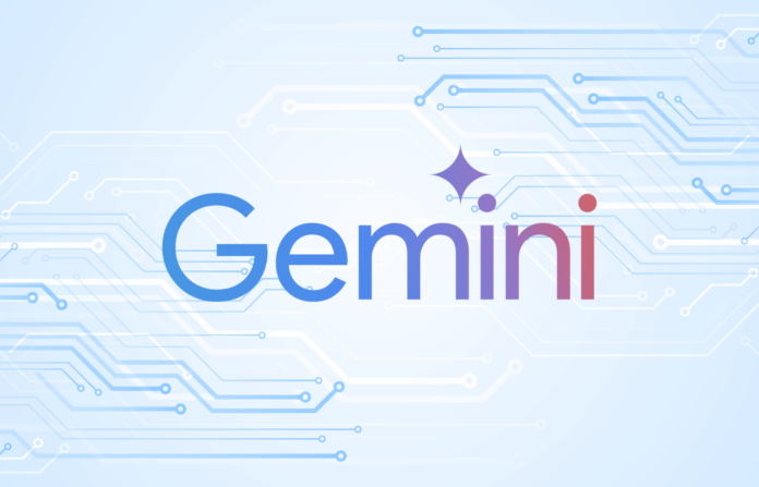 News graphic featuring the logo of Google Gemini.