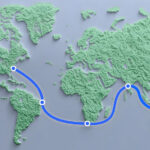 The proposed route of the undersea cable touches five continents.