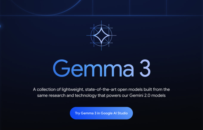 Google Gemma 3 splash page.