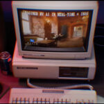 An old computer rendering an AI-generated video.