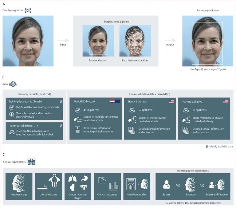 FaceAge tool and related research from Mass General Brigham.