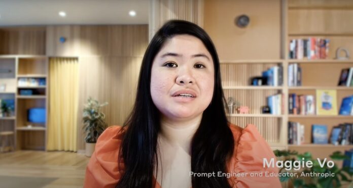 Screenshot from Anthropic's AI Fluency course shows one of the instructors: Maggie Vo, prompt engineer and educator at Anthropic.