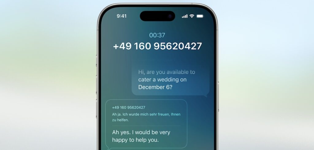 Apple showing Live Translation
