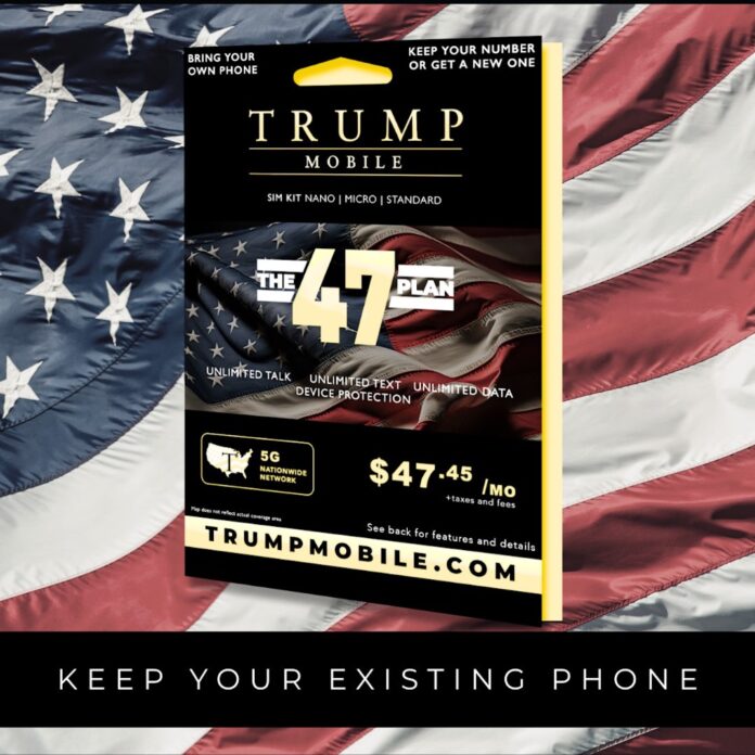 Trump Mobile image that includes plan details.