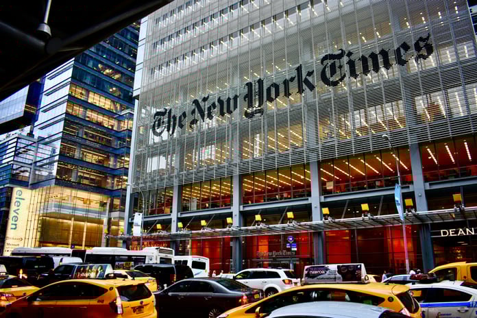 The New York Times building in New York City.