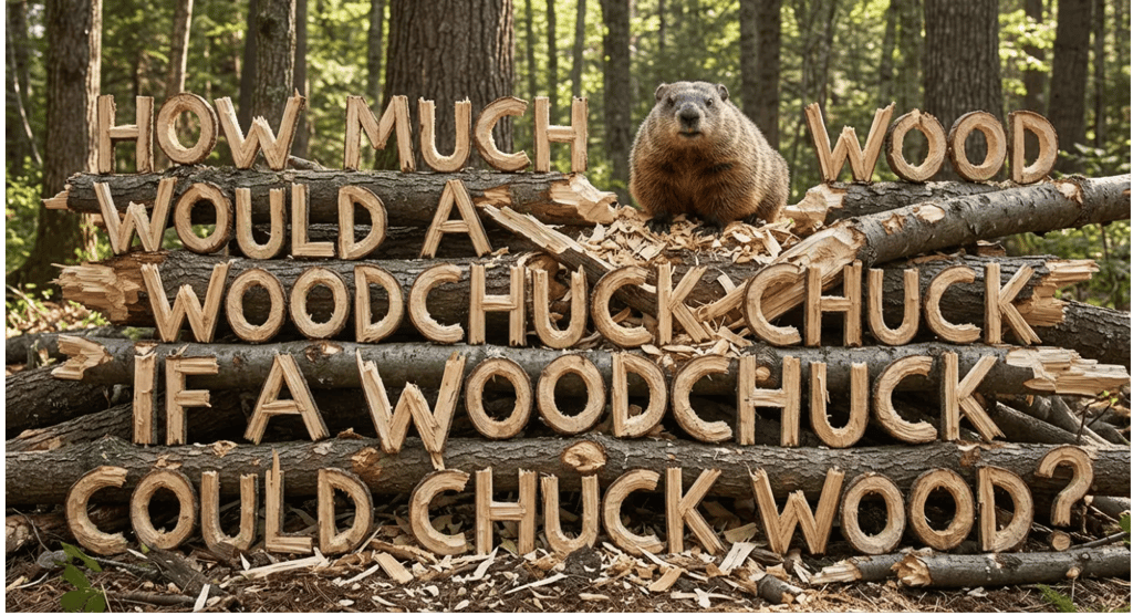 AI-generated image of a woodchuck chucking ⁣wood.