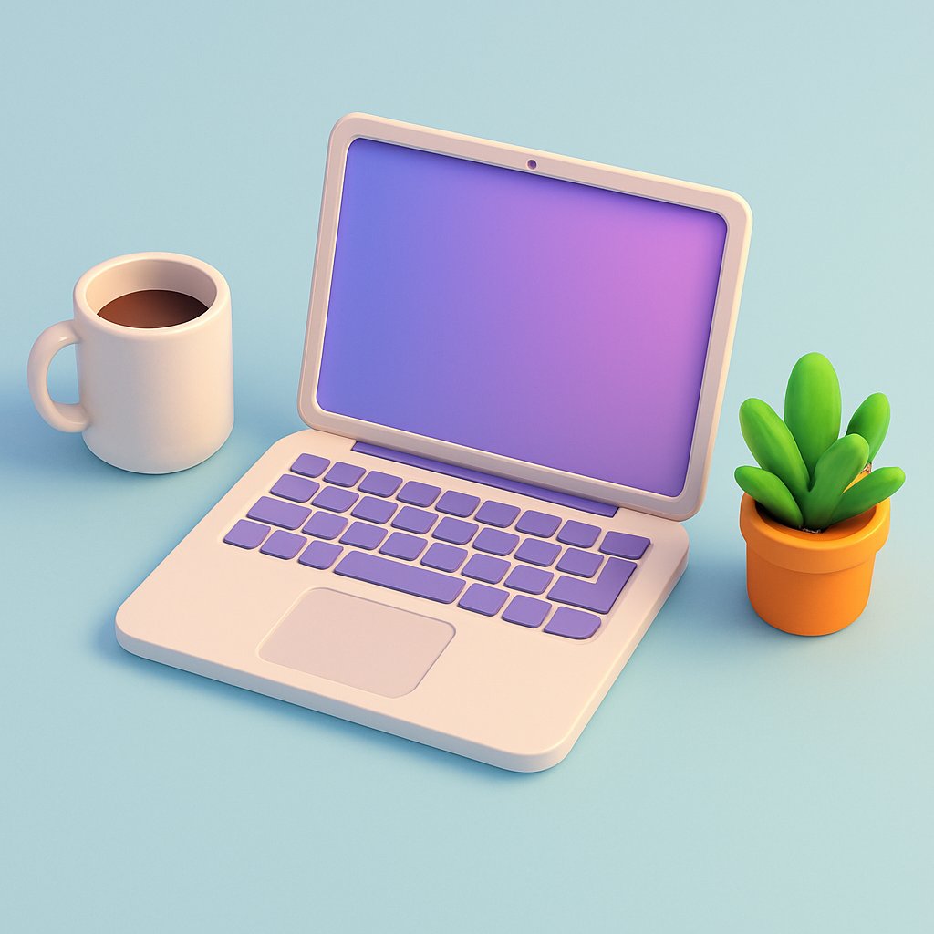 AI generated image of cartoon laptop.